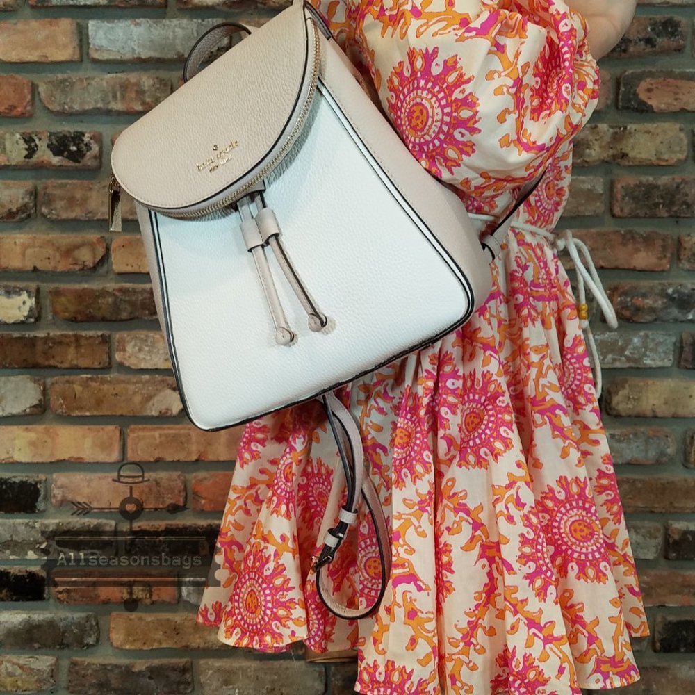 Warm Beige Parchment Kate Spade Leila MD Backpack - Picture 3 of 10
